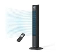 PureMate 43-inch Tower Fan with Remote control, Oscillating Silent Bladeless Floor Fan, 3 Speeds, 7-Hour Timer, Powerful 40W Electric Standing Fan, Portable Quiet & Ideal for Bedroom, Black