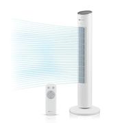 PureMate 43-inch Tower Fan with Remote control, Oscillating Silent Bladeless Floor Fan, 3 Speeds, 7-Hour Timer, Powerful 40W Electric Standing Fan, Portable Quiet & Ideal for Bedroom, White