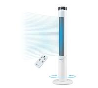 PureMate 46-Inch Tower Fan, Oscillating Cooling Fan with Remote, 3 Speeds, LED Display, 4 Operational Modes,12-H Timer, Portable 45W Quiet Standing Floor Bladeless Fan for Bedroom, Home & Office