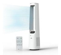 PureMate Bladeless Tower Fan with DC Motor - Ultra Quiet portable 40" Standing Air Circulator, 12 Speeds, Remote Control, Digital Display, 12H Timer, Sleep Mode, 60° Oscillation, Silent Cooling Fan