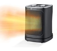PureMate Ceramic Fan Heater, 1800W Portable Electric Heater w/ 2 Heat Settings, Space Heater w/ Oscillating, Adjustable Thermostat & Safety Cut-Off PureMate Black