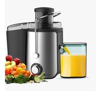 PureMate Juicer Machines, 600W Whole Fruit and Vegetable Juice Extractor, Centrifugal Juicer, Stainless Steel, Two Speed Settings, BPA-Free, Easy Clean