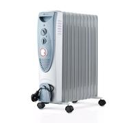 PureMate Oil Filled Radiator, 2500W/2.5KW - 11 Fin - Portable Electric Heater, 3 Power Settings, Adjustable Temperature and Thermostat, Thermal Safety PureMate Grey One Size