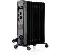 PureMate Oil Filled Radiator, 2500W/2.5KW - 11 Fin - Portable Electric Heater, 3 Power Settings, Adjustable Temperature and Thermostat, Thermal Safety Cut off & 24 Hour Timer