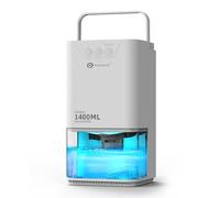 PureMate1 400ml Electric Dehumidifier with Ultra Quiet & Auto Shut off 7 Colorful LED Portable Mini Dehumidifier for Damp, Mould, Moisture in Home,for Wardrobe, Bathroom, Bedroom, Garage
