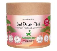 puremetics Madagascar 3-in-1 Shower Fluff: Vanilla, Coconut & Almond, Limited Edition, 250 g