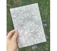 Puremigo 50 Pack Pre-Folded White Flower Vellum Jackets - 5x7, 115GSM Vellum Paper - Wedding Invitations Wraps