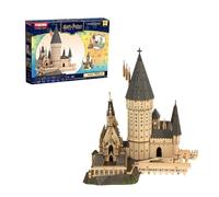 PUREMIND Harry Potter Hogwarts Great Hall 3D Wooden Puzzle - Officially Licensed DIY Castle Model Kit with Lights, Music & Moving Staircase, Collectable Display Gift