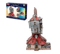 PUREMIND Harry Potter The Burrow 3D Wooden Puzzle Kit, Weasley House Model | Official licence, Harry Potter gifts, opening doors, 16 detailed windows, glue-free assembly, DIY build, collectable display