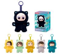 puremind Jujutsu Kaisen Cat Ear Plush, JJK Single Blind Box, 14 cm | Officially licensed, vinyl face, fluffy body, random character, keyring or bag charm, collectable card, rare Gojo card chance