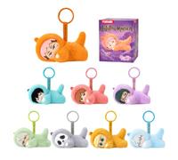 puremind Jujutsu Kaisen Lazy Time Plush Figure, Single JJK Blind Box | Officially licensed, vinyl face, soft plush body, animal hoodie, keyring and bag charm, collectable display