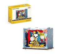 PUREMIND Snoopy PEANUTS Circus 3D Wooden Puzzle Kit, Miniature Model | Official licence, Snoopy gifts, movable figures, colourful circus stage scene, DIY assembly, desk decor, collectable display