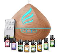 PureMist Essential Oil Diffuser 500ML: Aromatherapy Diffuser for Home with Remote Control - Humidifier with 14 Colors LED - Air Freshener Flying Wings Design