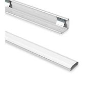PureMounts® Cable Duct Aluminium with 1 x 40 cm 3M Adhesive Tape as Accessory, 0.50 m, White