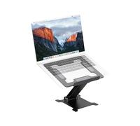 PureMounts Laptop Stand, Height-Adjustable, Foldable & Ergonomic Notebook Holder for Home Office, Continuously Adjustable Aluminium Laptop Stand with Ventilation & Non-Slip Pads, Black