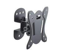PureMounts® TV Bracket Swivel Vesa 100 Wall Distance 75 mm | TV holder for 13-27 inch displays, VESA 75/100/200, 25 kg load capacity, 75 mm wall clearance