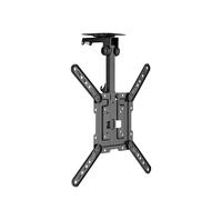 PureMounts TV Ceiling Mount for TVs, Suitable for 23-55 Inches, Foldable, Height-Adjustable, Swivelling, Tilting, up to VESA 400 x 400, Black