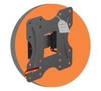 PureMounts TV Wall Mount, Swivelling Tilting Universal Bracket for 23-42 Inch Flat & Curved Heel Monitor up to 30 kg, Max. VESA 200 x 200 mm, Black