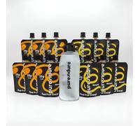 Purendure Energy Gel Bundle with Gel Flask, Mixed Flavors Mango and Banana, 12/24/36 Pack Options (24 Pack, Banana)