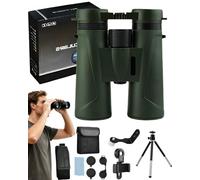 Pureobse Binoculars, Pureobse Compact Binoculars, 12X, BAK4 Prism System, Multi-Coated Lenses, Waterproof Shock-Resistant Design, All-Weather Performance, Ergonomic Grip Construction (green*Top)