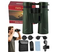 Pureobse Binoculars, Pureobse Compact Binoculars, 12X, BAK4 Prism System, Multi-Coated Lenses, Waterproof Shock-Resistant Design, All-Weather Performance, Ergonomic Grip Construction (green*Luxury)