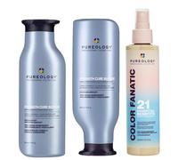 Pureology - Bundles Trio: Strength Cure Blonde Shampoo 266ml, Conditioner 266ml & Colour Fanatic Leave-In Spray 200ml for Women