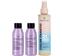 Pureology Color Fanatic Spray 200ml, Hydrate Shampoo Travel Size 50ml and Conditioner Travel Size 50ml For Dry Hair Bundle