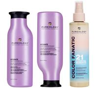 Pureology Hydrate Shampoo, Conditioner and Color Fanatic Multi-Benefit Leave-in, Moisturising Bundle for Dry Hair