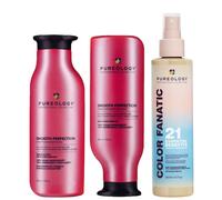 Pureology Smooth Perfection Shampoo, Conditioner & Fanatic Multi-Tasking Spray 200Ml Pack In Clear Clear One Size