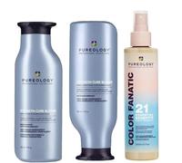 Pureology Strength Cure Blonde Shampoo & Conditioner & Colour Fanatic Multi-Tasking Spray 26ml Shampoo, 266ml Conditioner & 200ml Spray