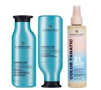 Pureology Strength Cure Shampoo 266ml, Strength Cure Conditioner 266ml & Color Fanatic Multi-Tasking Spray 200ml Pack in Clear Pureology Clear