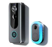 Purepeeki Camera Doorbell - HD Camera with Night View, Motion Detection Alerts, Two-Way Audio & App Live View, Wireless Install for Front/Back Door - Ideal for Flats, Houses & Rented Homes (M20)