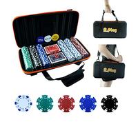 Pureplay 13.5 Gram Poker Chip Set - 300 PCS Casino Clay Poker Chips with High-Strength Oxford Cloth Handbag