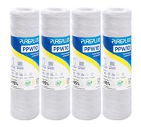 PUREPLUS 20 Micron 10"x2.5" Whole House String Wound Sediment Filter for Well Water, Replacement Cartridge for Universal 10 inch RO System, WP-5, Aqua-Pure AP110, CFS110, Culligan P5,WFPFC4002, 4Pack