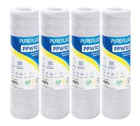 PUREPLUS 50 Micron 10"x2.5" Whole House String Wound Sediment Filter for Well Water, Replacement Cartridge for Universal 10 inch RO System, WP-5, AP110, CFS110, Culligan P5, WFPFC4002, 4Pack