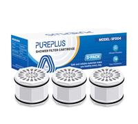 PUREPLUS WHR-140 Shower Head Filter Cartridge, Replacement for Culligan WSH-C125, HSH-C135, ISH-100, HSH-BN135, S-H200-C, S-H200-BN, S-W100-C Advanced KDF WTR Filtration & Consistent Water Flow, 3Pack