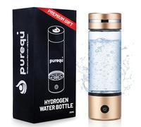 Purequ Hydrogen Water Bottle with LED Light - 330ml Hydrogen Water Generator with SPE & PEM Technology, Portable and Rechargeable Water Ionizer Enhances Hydration & Immunity