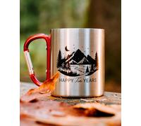 PureRejuva 10 Year Anniversary Tin Gifts for Him - Tin Anniversary for Husband - 8-12oz Aluminum Mug with Carabiner Handle - 10th Anniversary for Couple (Red 12oz)