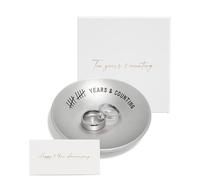 PureRejuva 10th Anniversary Tin Gifts - 4-Inch Engraved Aluminum Wedding Ring Holder & Gift Box - 10-Year Special for Him & Her