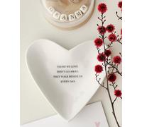 PureRejuva Memorial Dish - Heart-Shaped Ceramic Bowl for Loss of Loved Ones - Modern Style with Floral Pattern - Bereavement Gift for Funeral or Memorial Occasion