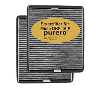 purero® Activated Carbon Filter - Replacement Filter for Miele DKF 16-P / 7932320, Successor Model of DKF 16-1 - Optimal Odour Separation - Made in Germany