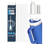 PureSip Adapt Stanley Cup Straw, Reusable Straws with Filter, Stanley Straw Replacement 40 oz, 30 oz, Plastic Straws for WATERH Vita Bottle, Simple Modern, Hydro Flask (1 Filter + 5 Straws)
