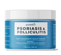 PURESKIN Psoriasis and Folliculitis Treatment Cream - Fast Relief for Scalp Psoriasis, Dandruff, Seborrheic Dermatitis - Stops Itching, Flaking & Redness - Cooling Mint Formula, Non-Greasy, 3.4 oz