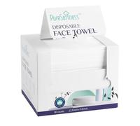 PureSoftness Disposable Face Towel, 100% Cotton, 320 Count, Extra Large 12" x 10", Soft Dry Wipe Face Wash, Makeup Remover, Biodegradable Towelette for Sensitive Skin (4 Pack)