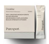 Puresport Creatine Monohydrate Powder (30 Sachets), 5g Micronised Unflavoured Creatine Supplement for Women & Men, Improves Strength & Recovery, Informed Sport Certified, Travel-Friendy