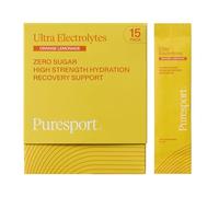 Puresport Ultra Electrolytes Sachets (Orange Lemonade, 15 Pack), High Performance Sugar-Free Electrolytes Powder, 1000mg Sodium, Optimise Hydration & Support Muscles, Travel-Friendly