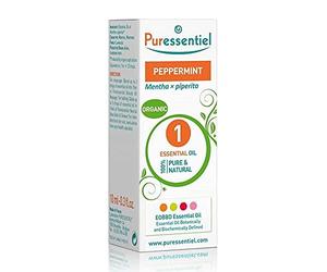 Puressentiel Organic Peppermint Essential Oil 10ml - 100% Pure & Natural, Vegan - Aromatherapy - Massage & Bath - Herbal Plant Scented Oil - Undiluted, Assured traceability 9942608