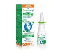 Puressentiel Respiratory Decongestant Nasal Spray 15ml - Cold & Flu - Hayfever & Blocked Nose Relief - Instant Action - 100% Natural & Organic Essential Oils - Sea Water - Suitable for 3y+