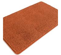 PureSwan Burnt Orange Bathroom Rugs - Absorbent and Washable Bath Mat, Non-Slip, Thick Soft Chenille Bath Rugs for Bathroom Floor, Shower, Sink - 26" x 44"