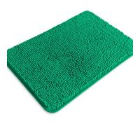 PureSwan Emerald Green Bathroom Rugs - Absorbent and Washable Bath Mat, Non-Slip, Thick Soft Chenille Bath Rugs for Bathroom Floor, Shower, Sink - 17" x 24"